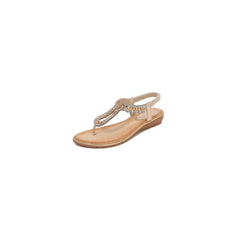 Toe Post Wedge Sandals Gold OutfitFlow