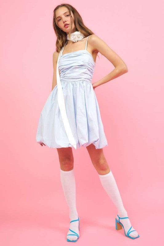 Mittoshop Ruched Detail Bubble Hem Mini Dress OutfitFlow