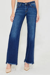 RISEN Full Size Low Rise Wide Leg Jeans Plus Size DARK OutfitFlow