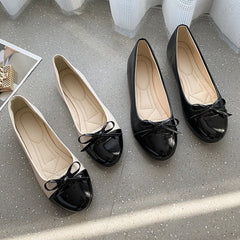 Round Toe Bow Flats OutfitFlow