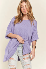 ADORA Drop Shoulder Loose Fit Knit Tunic Top OutfitFlow