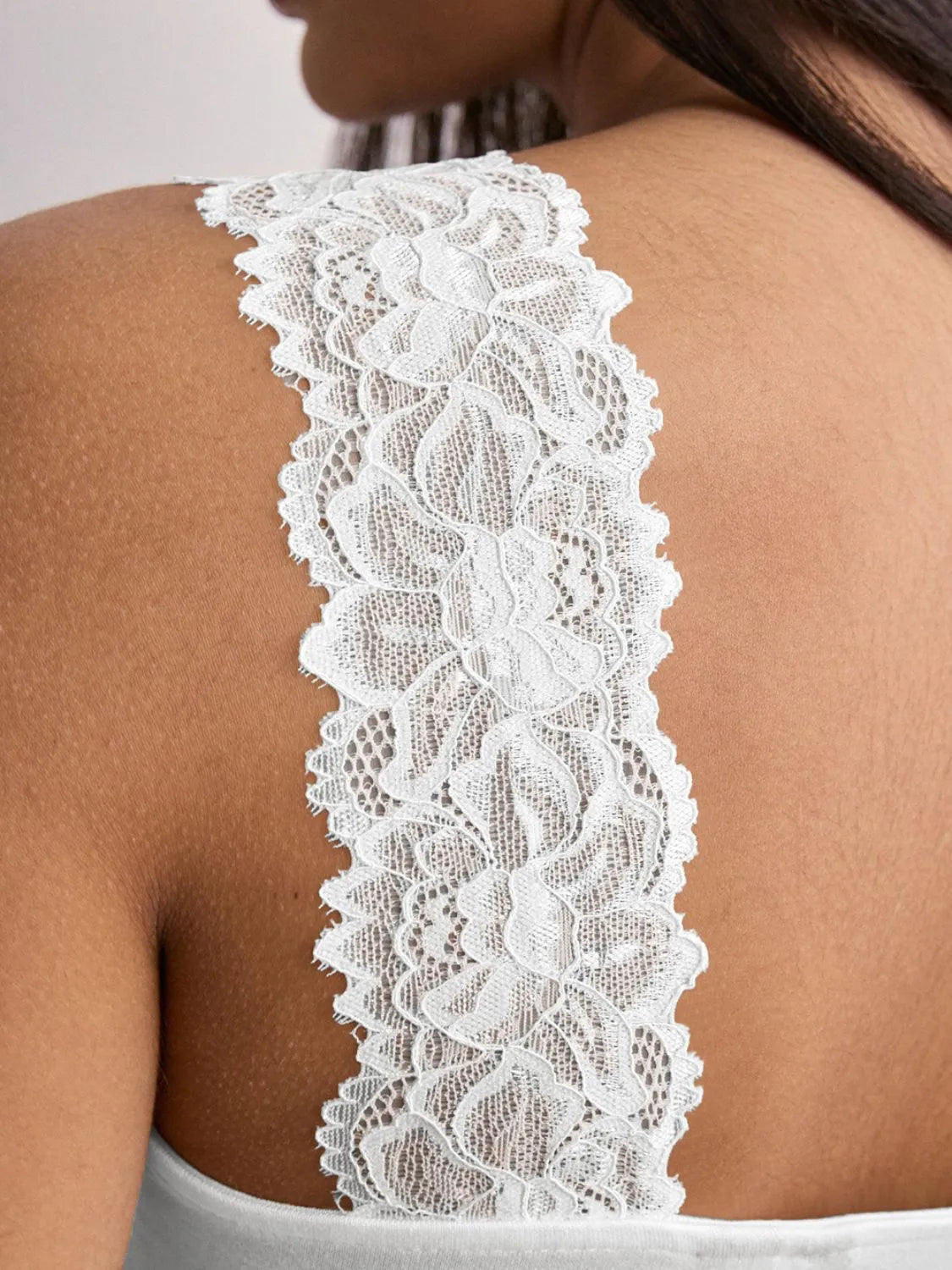 Lace Detail Wide Strap Tank OutfitFlow