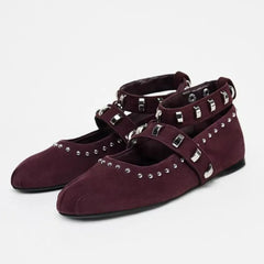 Round Toe Flats Slip-Ons OutfitFlow