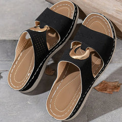 Open Toe Flats Sandals Black OutfitFlow