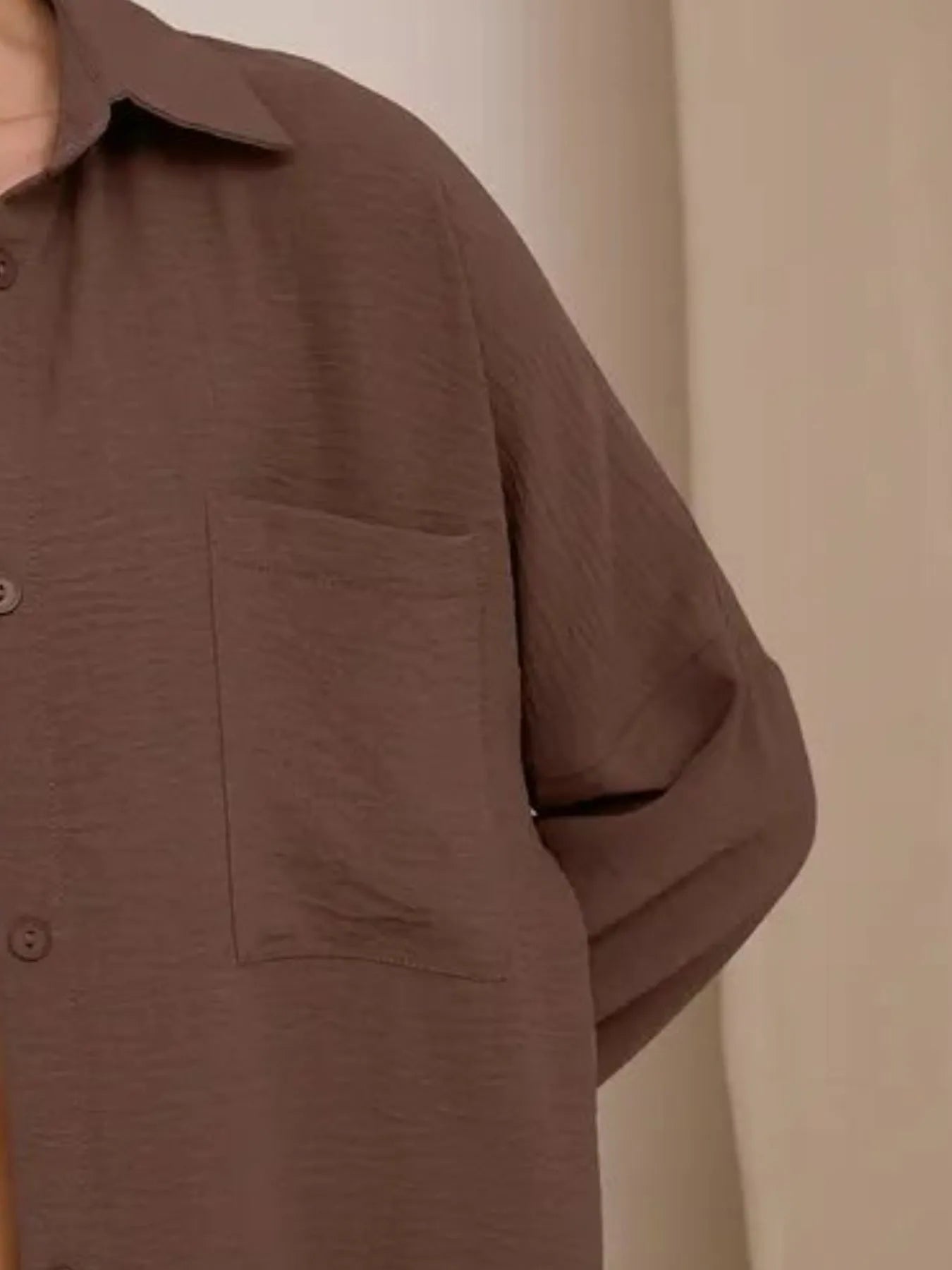 Button Up Long Sleeve Shirt and Pants Set OutfitFlow