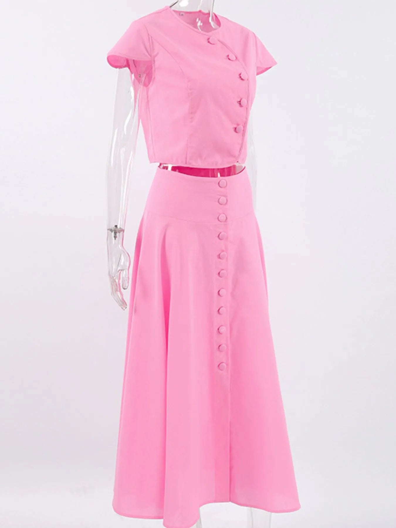 Short Sleeve Top and Skirt set OutfitFlow
