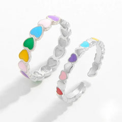 925 Sterling Silver Drip Oil Heart Ring OutfitFlow