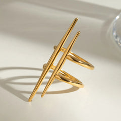 Stainless Steel Asymmetrical Ring OutfitFlow