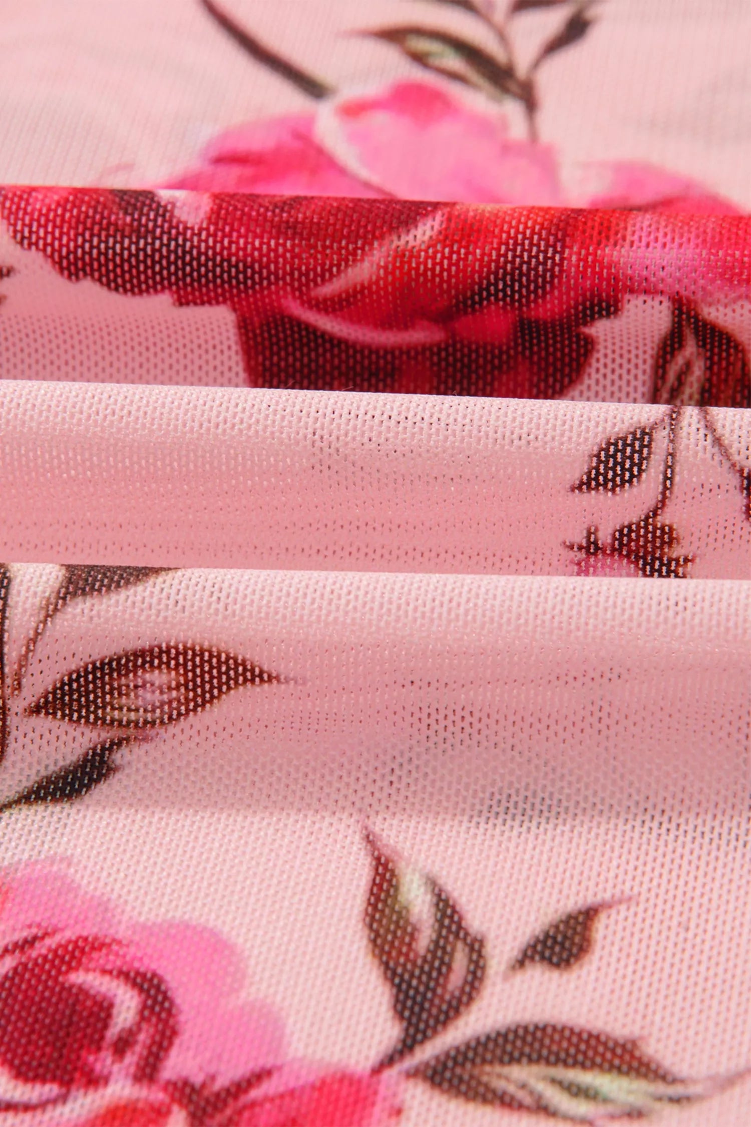 Floral Print Exposed Seam Detail Mesh Long Sleeve Top OutfitFlow