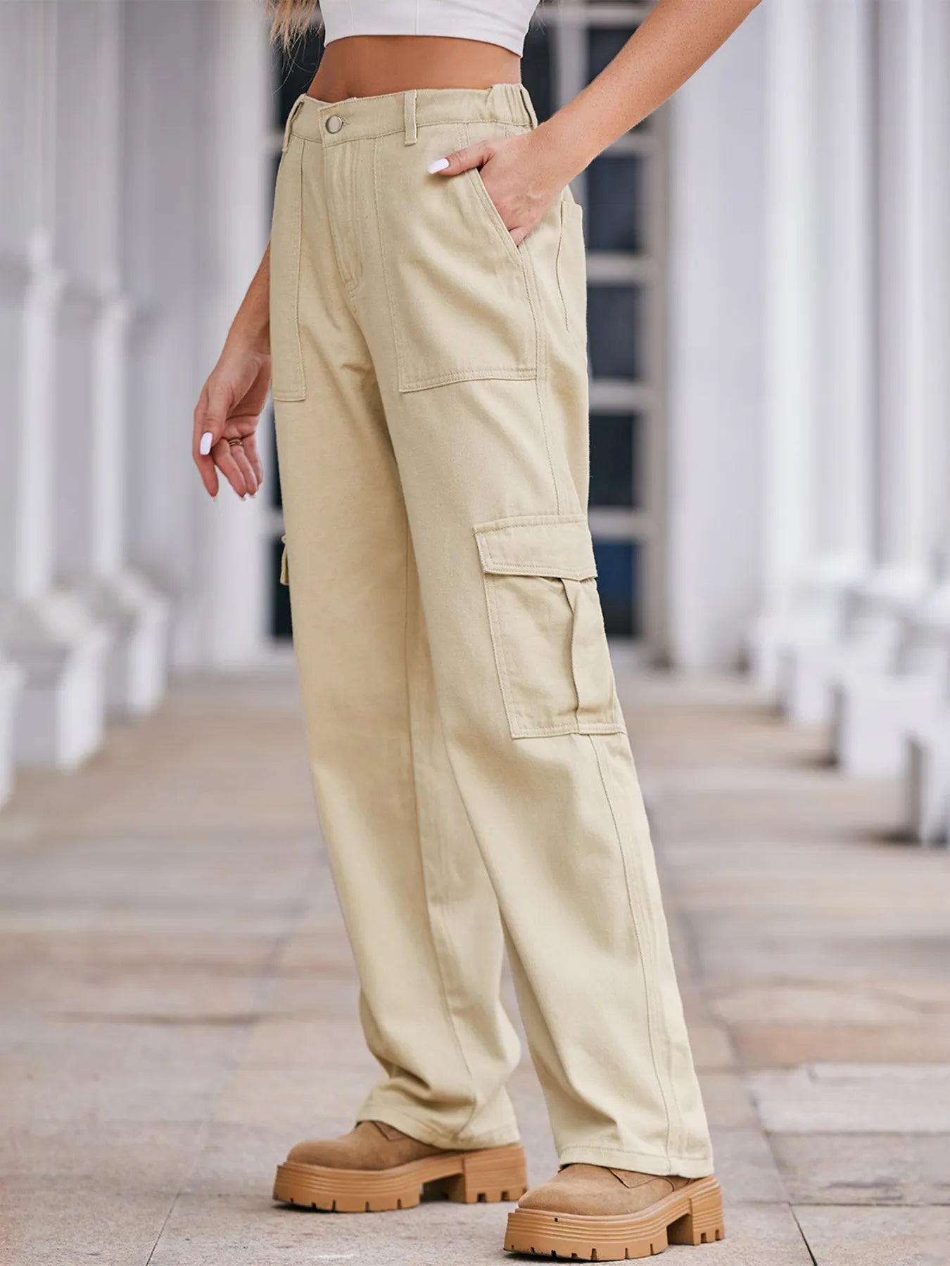 High-Waisted Cargo Jeans OutfitFlow