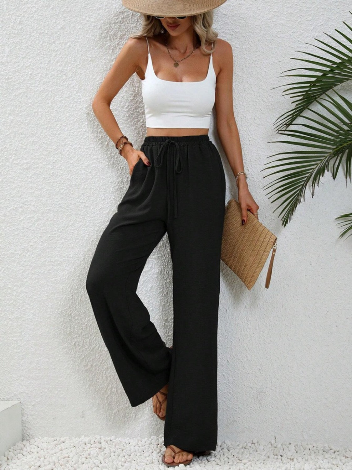 Outfit Flow - Wide Leg Drawstring Pants