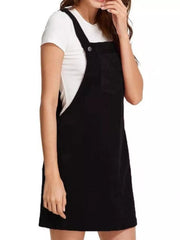 Corduroy Wide Strap Overall Dress OutfitFlow