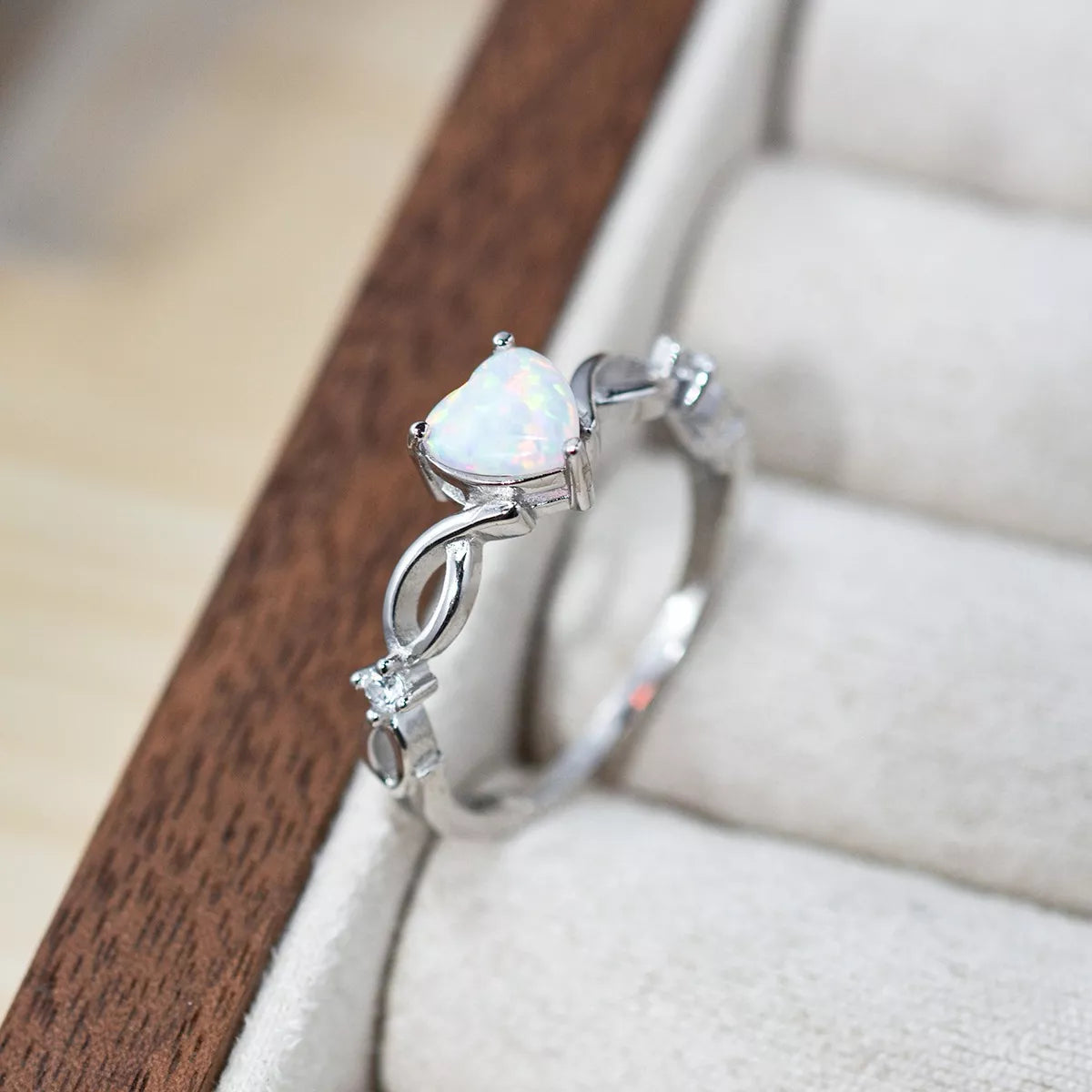 925 Sterling Silver Zircon Heart Ring OutfitFlow