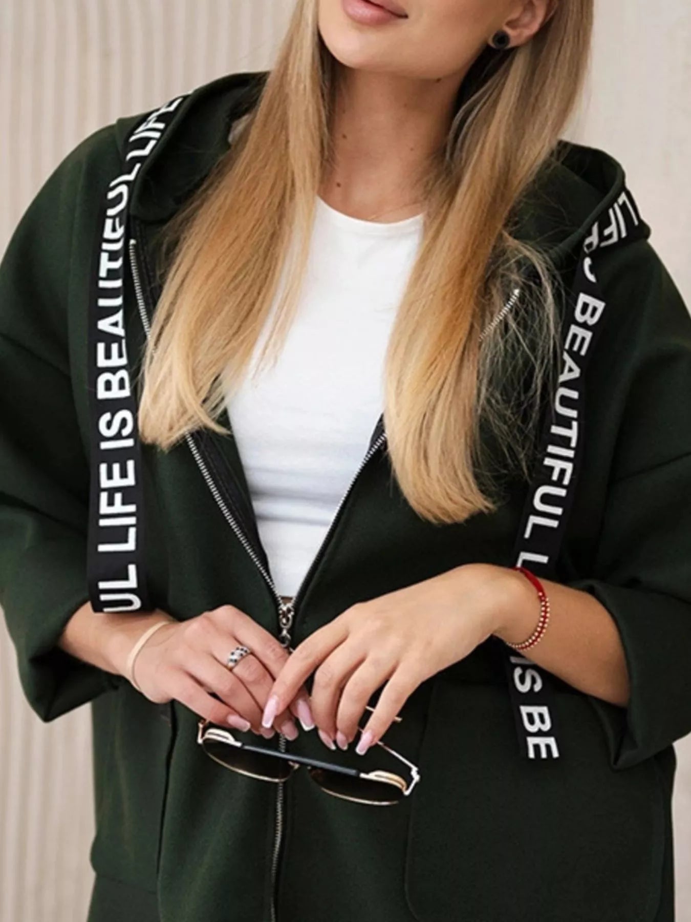 Full Size Hooded Zip-Up Longline Outerwear Plus Size Trendsi