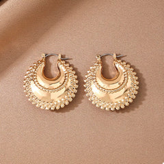 18K Gold-Plated Alloy Crescent Moon Hoop Earrings OutfitFlow
