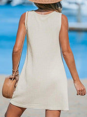 Knot-Front Sleeveless Mini Dress OutfitFlow