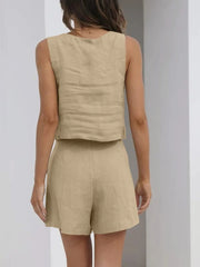 Square Neck Tank and Shorts Set OutfitFlow