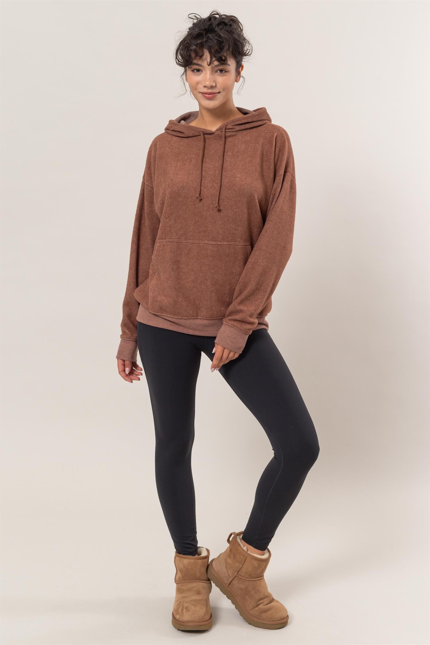 Outfit Flow - HYFVE Brushed Long Sleeve Hoodie with Kangaroo Pocket