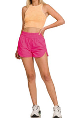 Zenana Windbreaker Smocked Waistband Running Shorts OutfitFlow