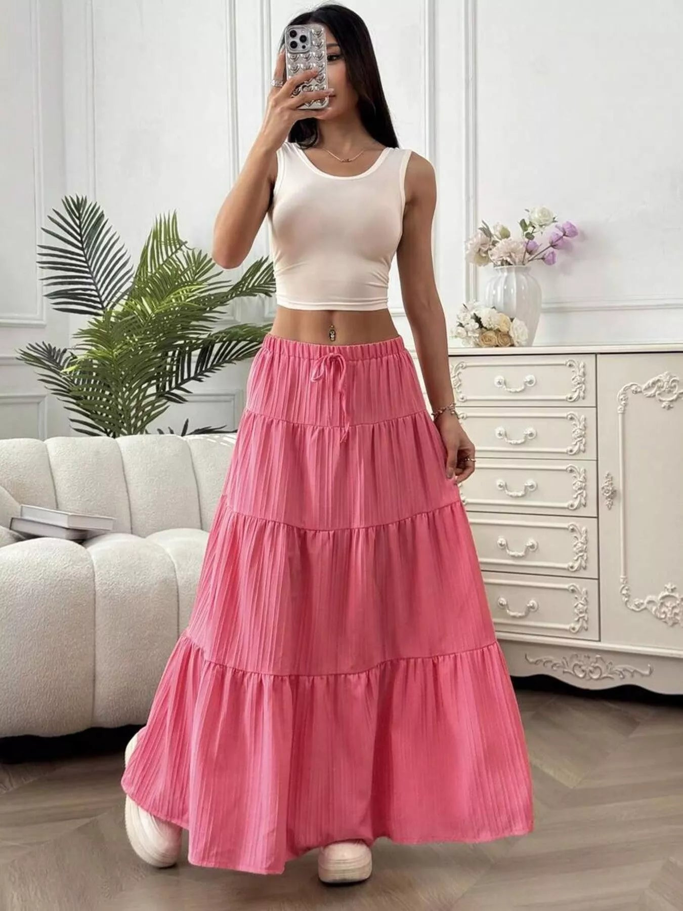Flowy Tiered Maxi Skirt OutfitFlow