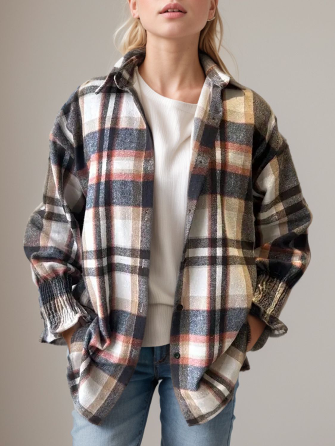 Outfit Flow - Plaid Button Up Long Sleeve Shirt