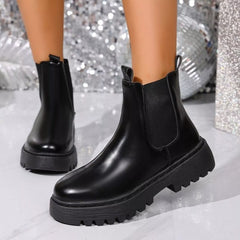 Round Toe Platform Boots OutfitFlow
