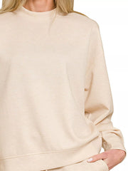 Zenana Scuba Long Sleeve Sweatshirt and Shorts Set OutfitFlow