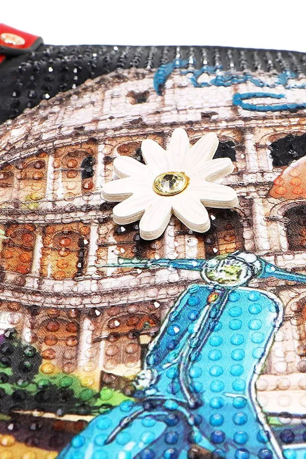 Nicole Lee USA Martha Travels Italy Wide Handbag with Rhinestones Trendsi