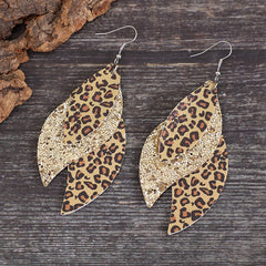 Outfit Flow - PU Leather Leopard Leaf Earrings