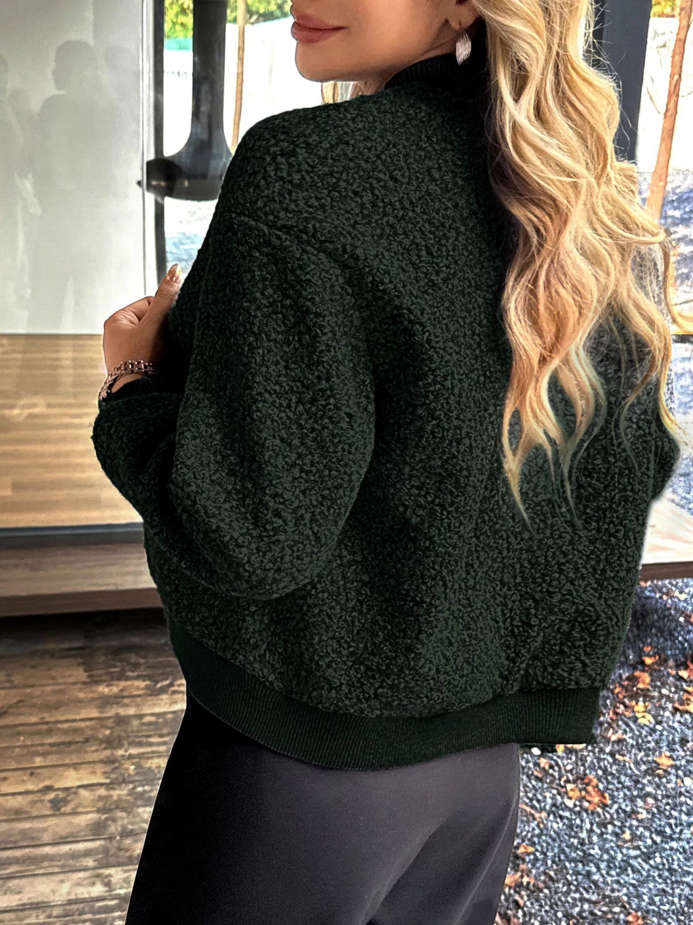 Snap Down Dropped Shoulder Jacket OutfitFlow