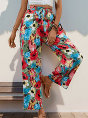 Outfit Flow - Perfee Tied Printed Wide Leg Pants