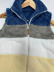 Color Block Zip Up Vest Coat OutfitFlow
