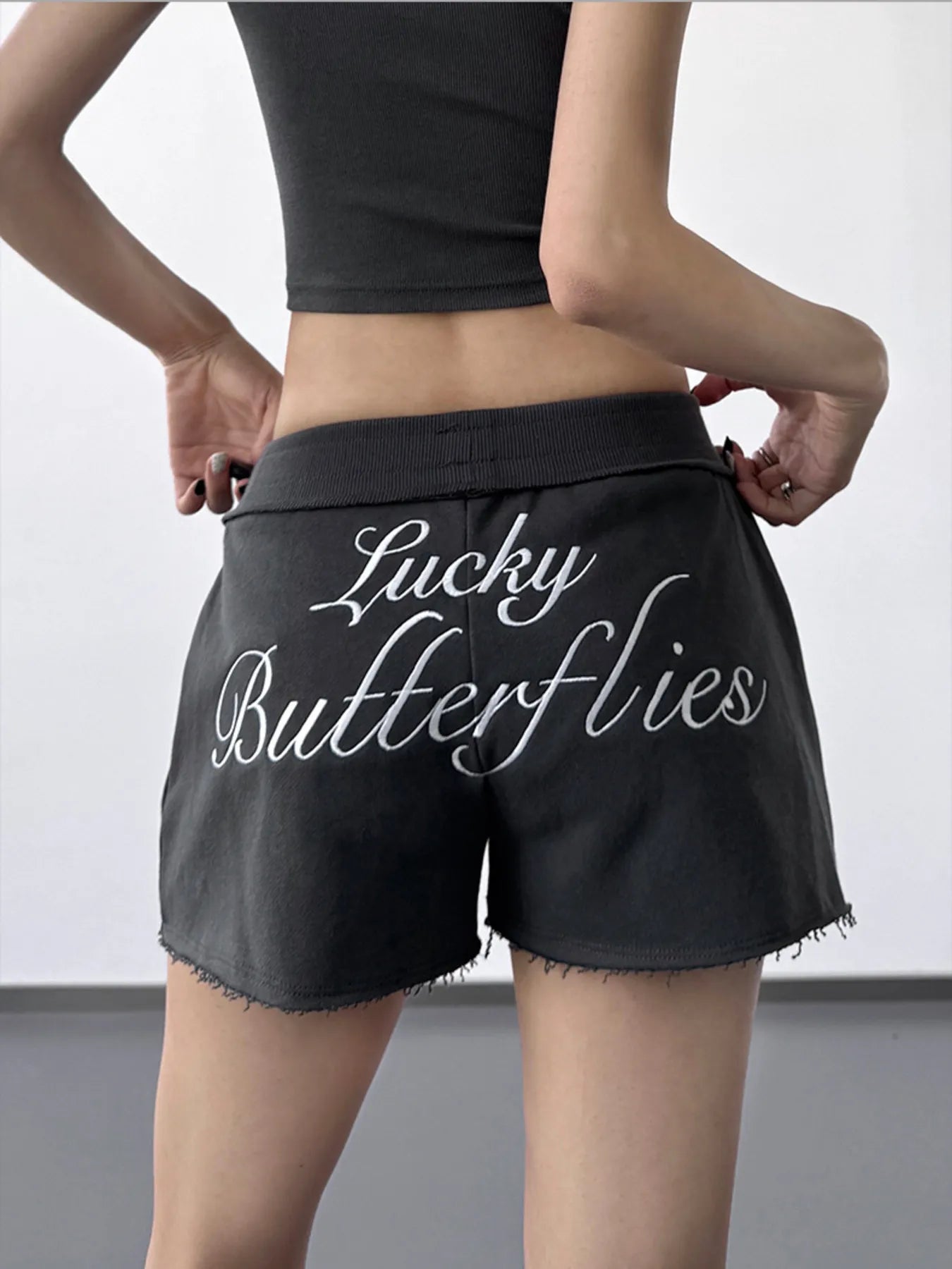 Letter Back Shorts OutfitFlow