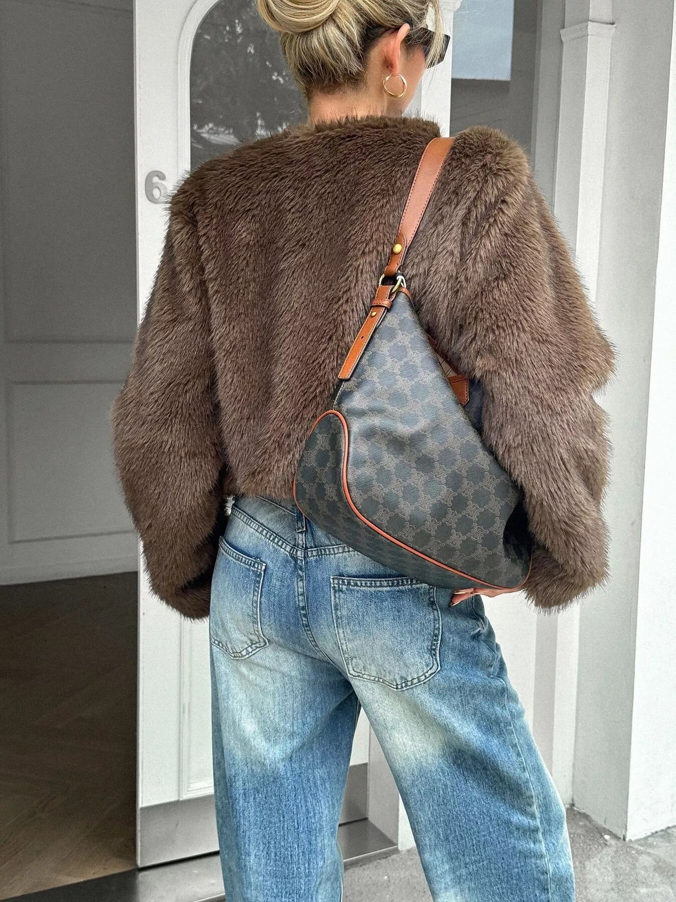 Faux Fur Cropped Outerwear OutfitFlow