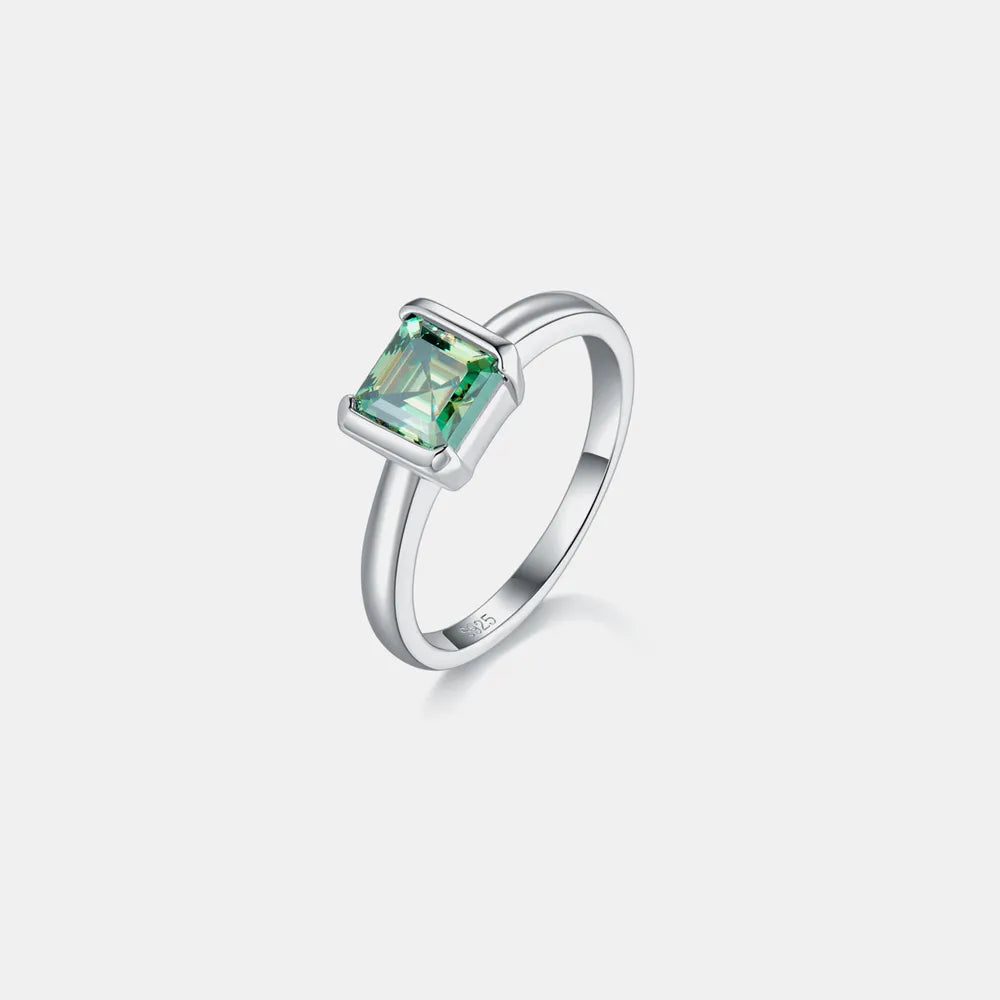1 Carat Moissanite 925 Sterling Silver Ring Silver OutfitFlow
