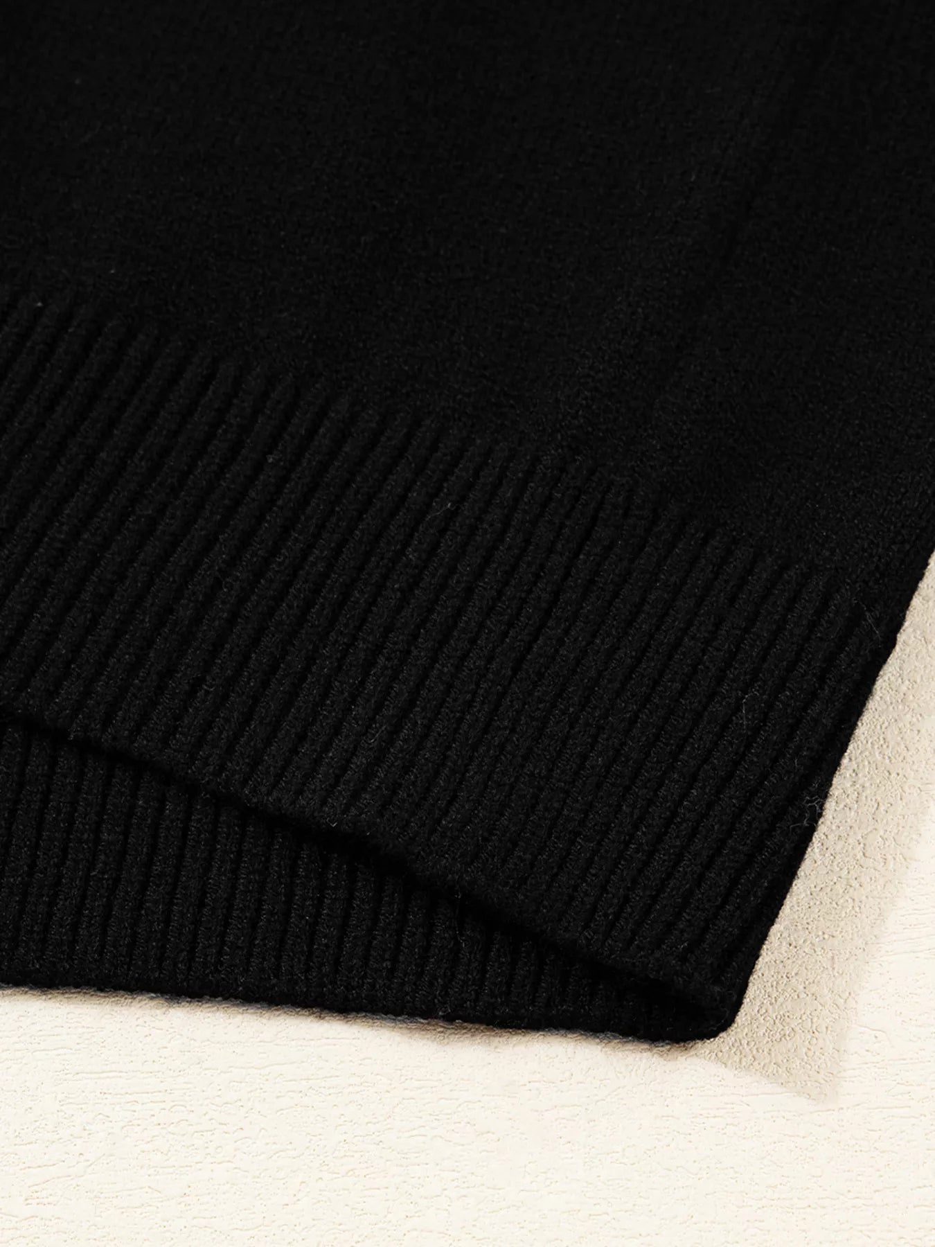 Color Block Crew Neck Drop Shoulder Sweater OutfitFlow