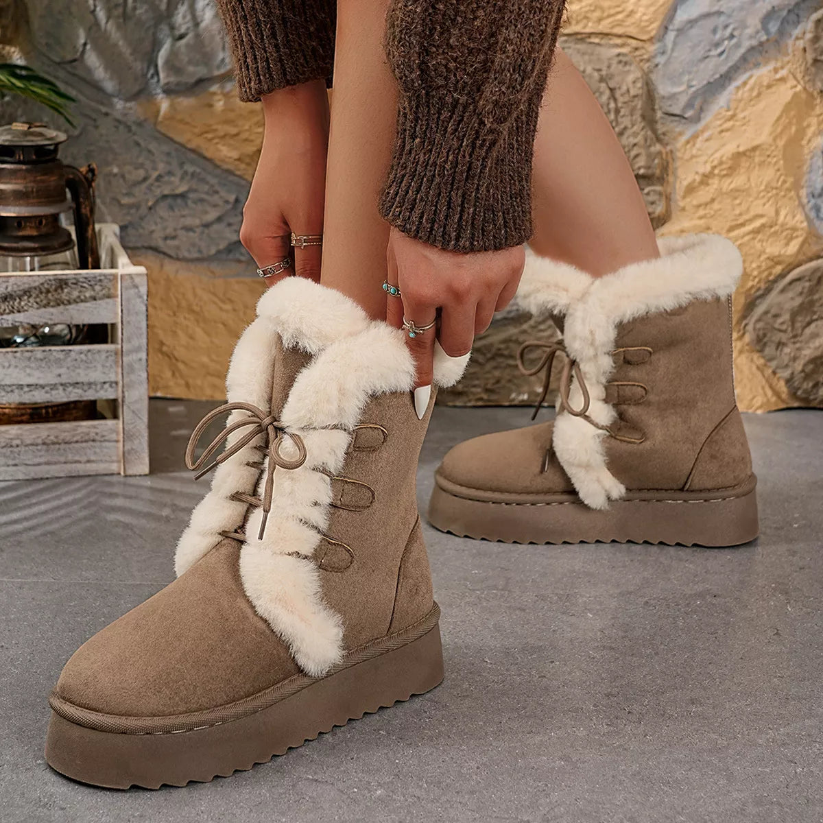 Round Toe Platform Boots OutfitFlow