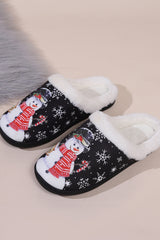 Outfit Flow - Snowman Round Toe Faux Fur Slippers