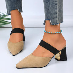 Point Toe Block Heels Sandals OutfitFlow