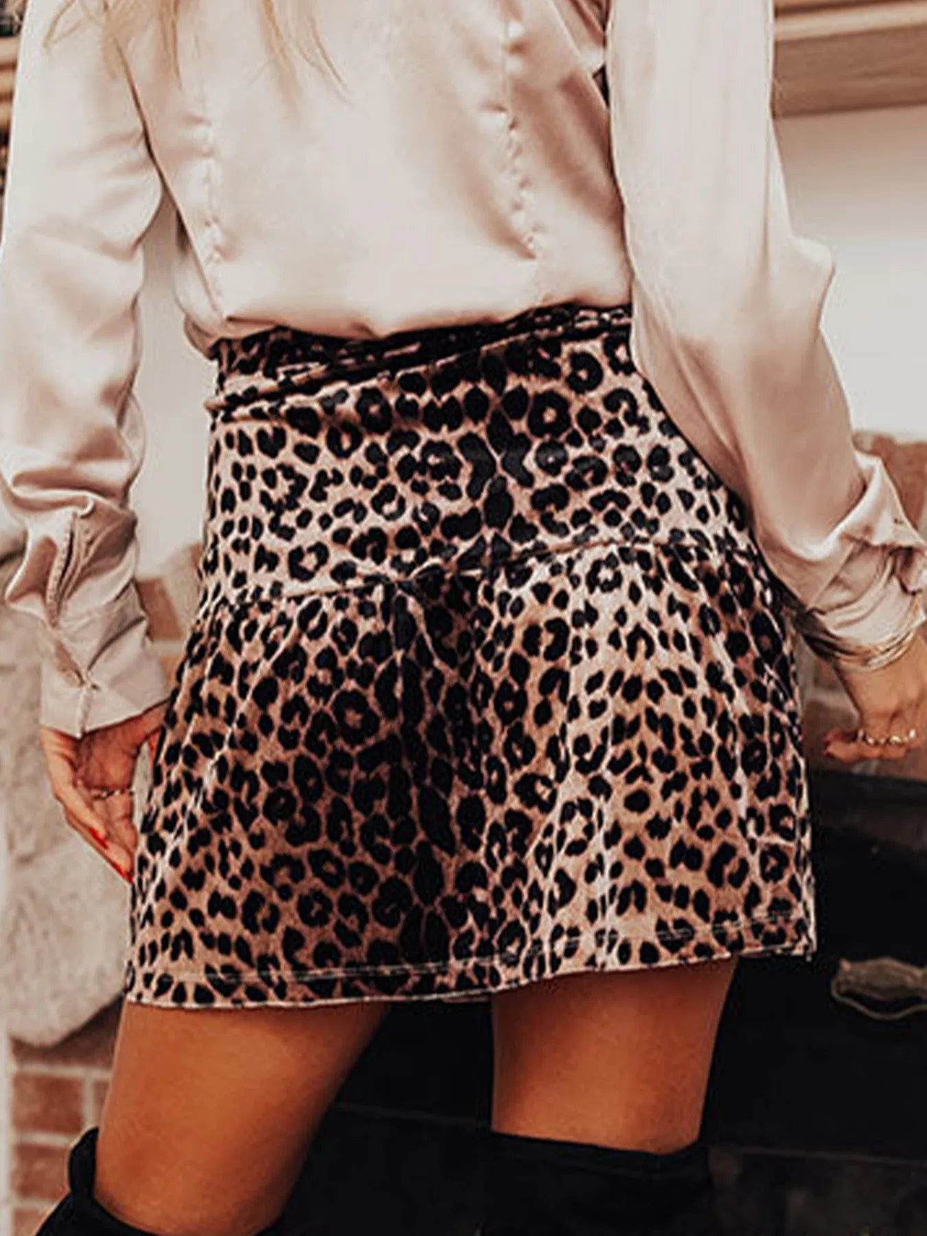 Leopard Tiered Mini Skirt OutfitFlow