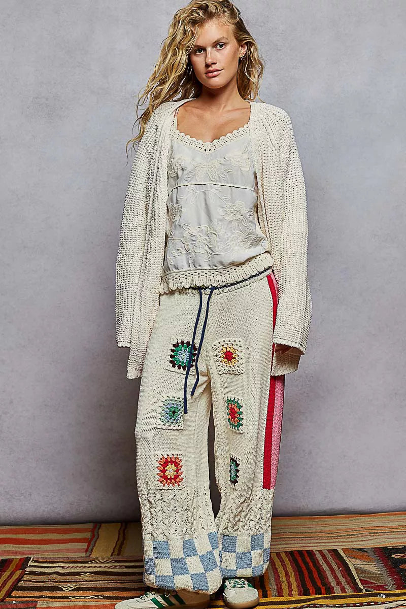 POL Open Front Knit Cardigan with Front Pocket OutfitFlow