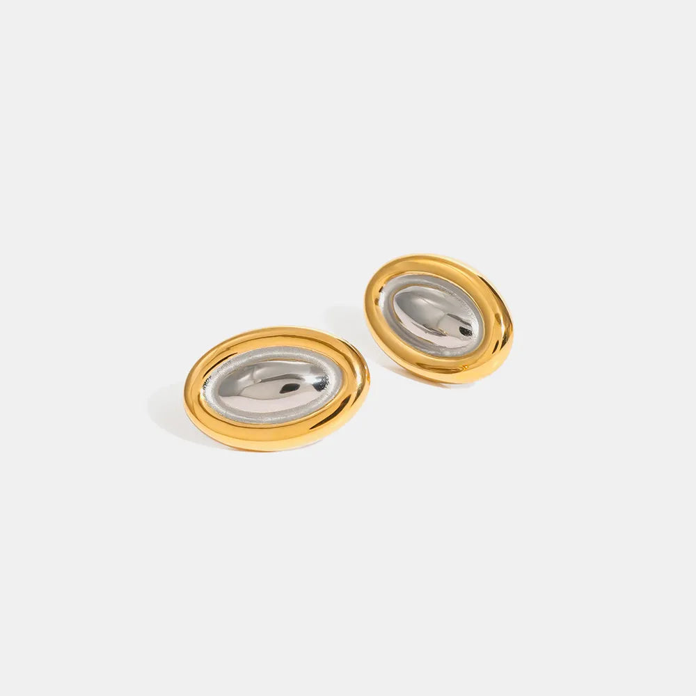 18K Gold-Plated Stainless Steel Stud Earring OutfitFlow