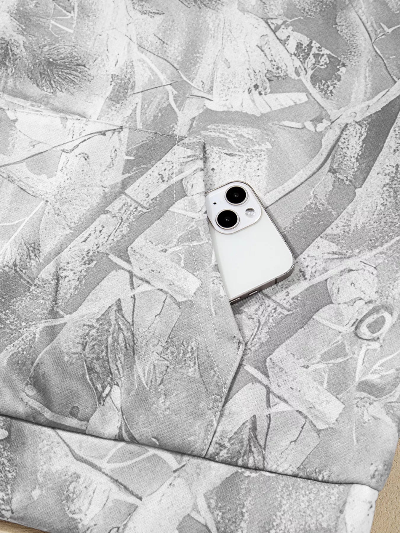 Camouflage Woodland Print Oversized Sporty Hoodie OutfitFlow