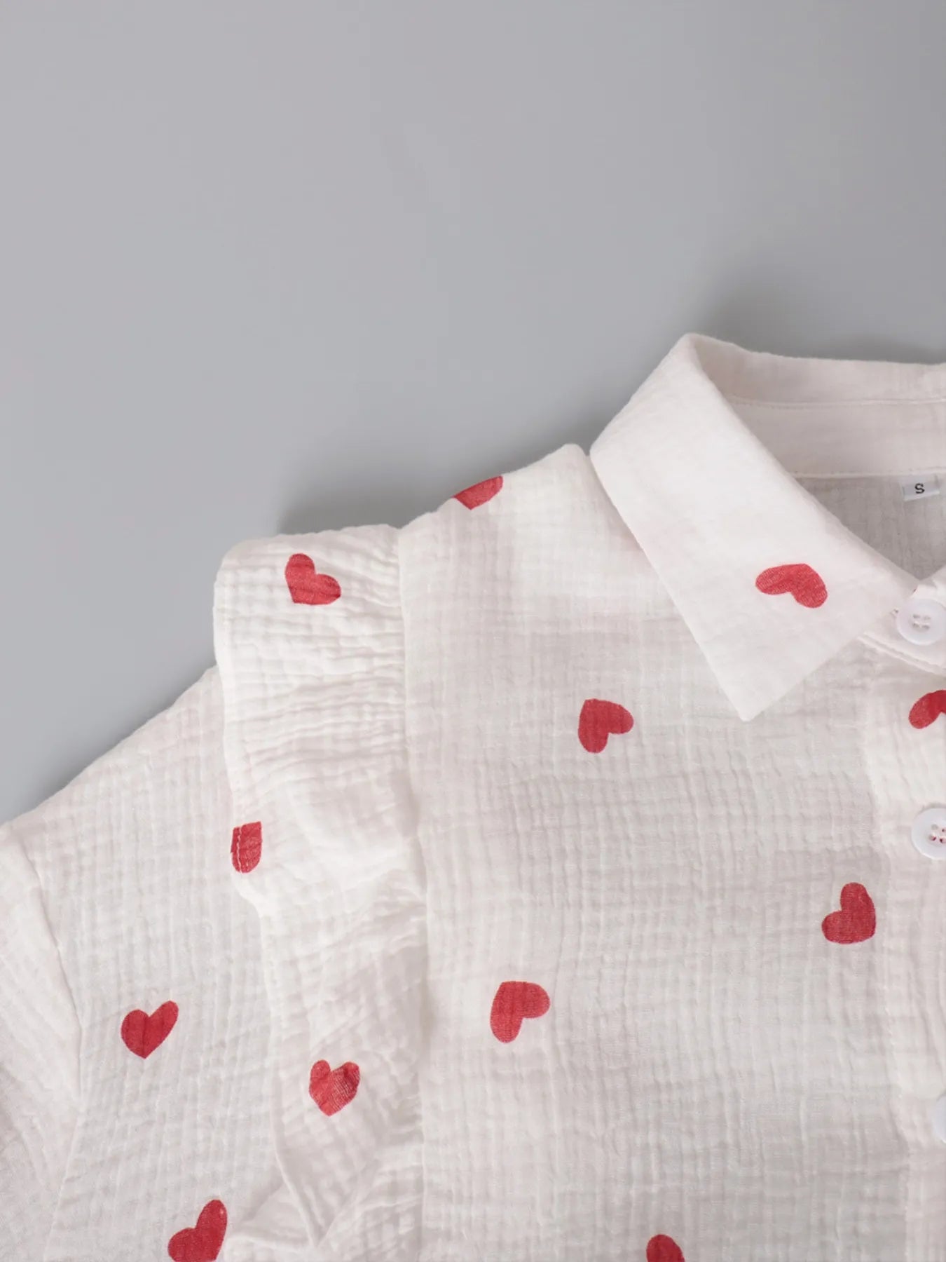 Colorful Heart Print Shirt and Shorts Set OutfitFlow