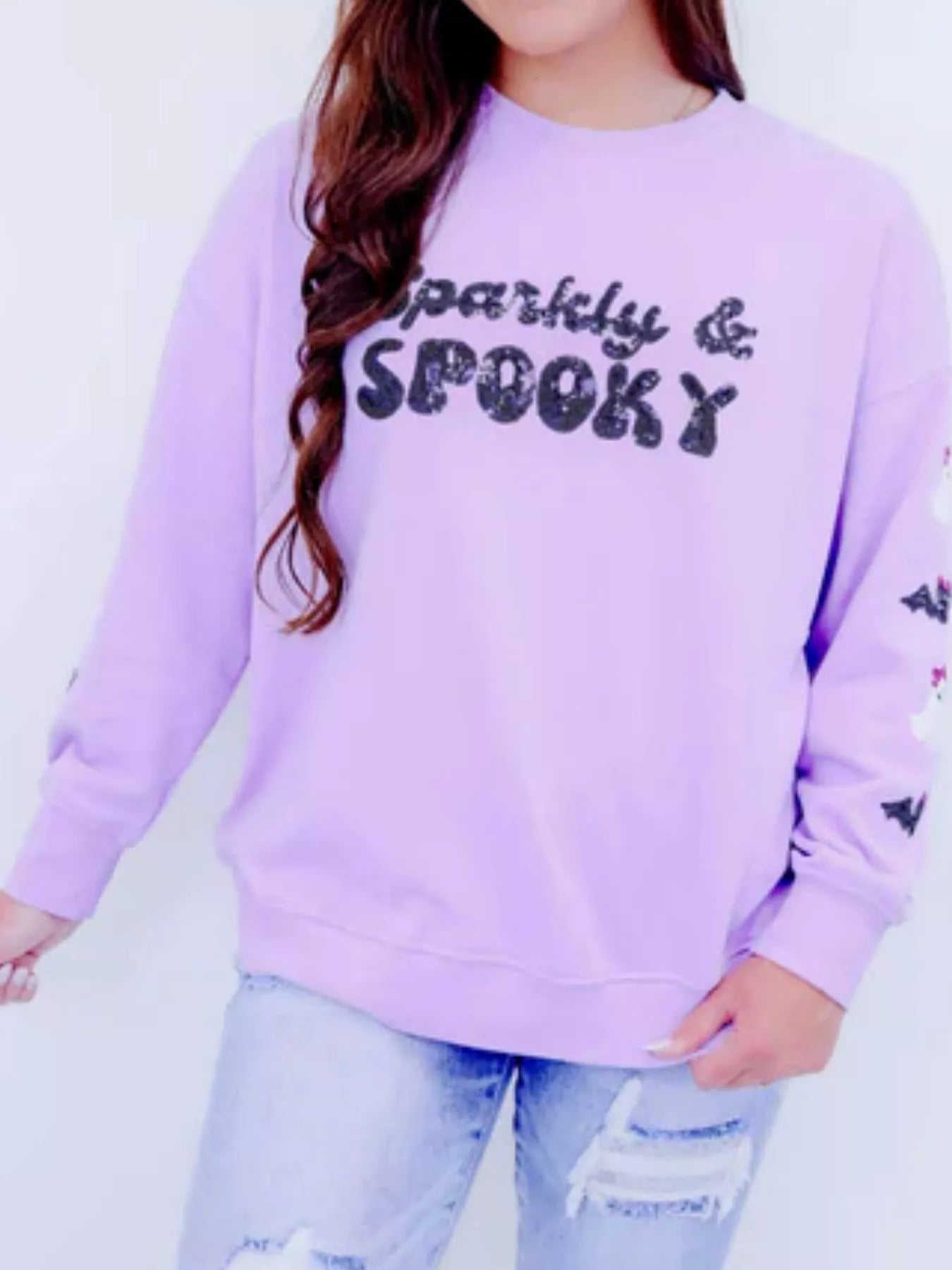 Full Size Halloween Round Neck Long Sleeve Sweatshirt Plus Size OutfitFlow
