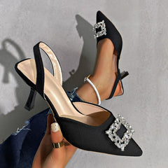 Point Toe Kitten Heels Pumps Black OutfitFlow