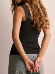 Lace Detail Wide Strap Tank OutfitFlow