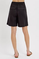RISEN High Rise Pleated Front Shorts OutfitFlow