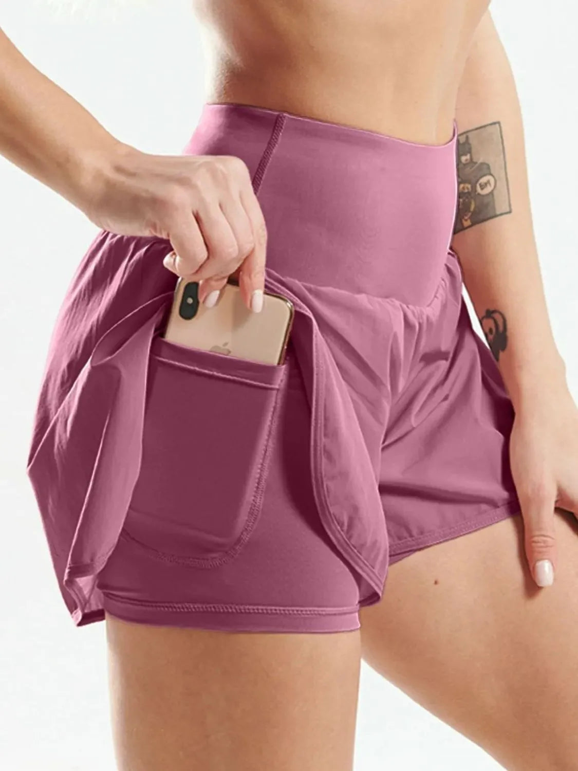 Pocketed High Waist Active Shorts OutfitFlow