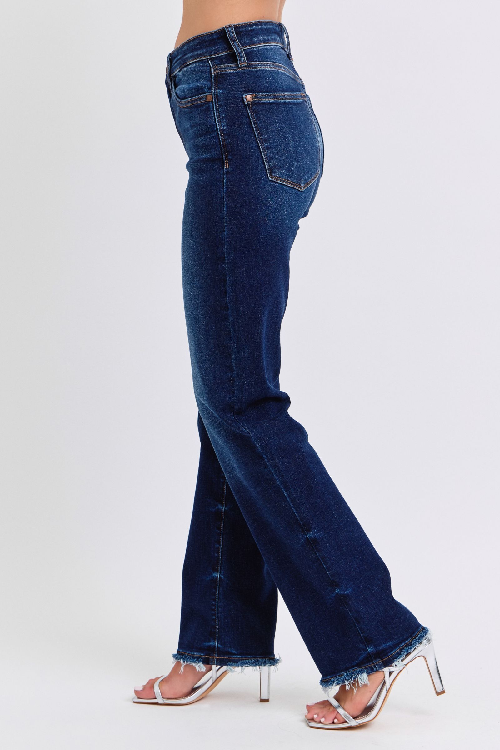 Outfit Flow - Judy Blue Full Size Raw Hem Straight Leg Jeans